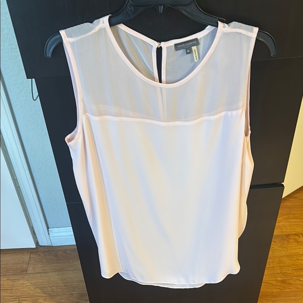 Vince Camuto Pink Blouse with Classic Design and side tulip style opening